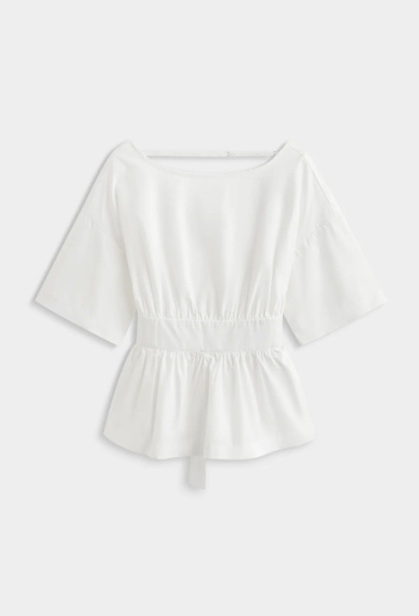 Blouse blanche dos nu à nouer