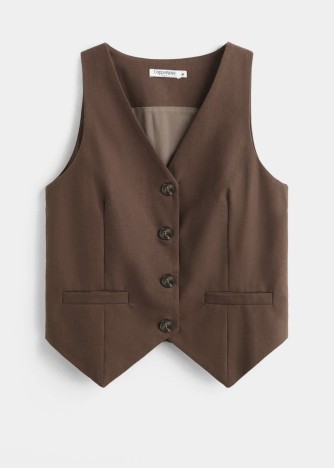 Ensemble chocolat gilet & pantalon tailleur | Ensemble femme élégant – C pour Elle