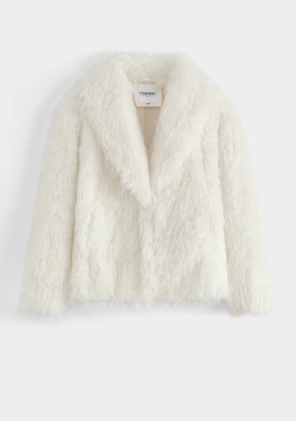 Veste fausse fourrure écrue | Veste femme chic et élégante – C pour Elle