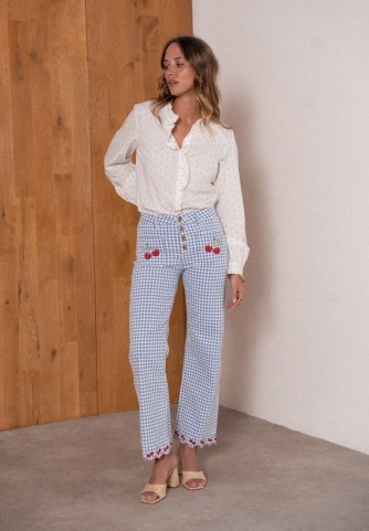 Jean vichy cerise femme tendance été | C pour Elle