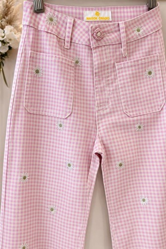 Jean vichy à fleurs femme – Maison Onado | C Pour Elle