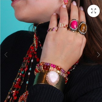 Bracelet manchette doré pierre femme chic | C pour Elle