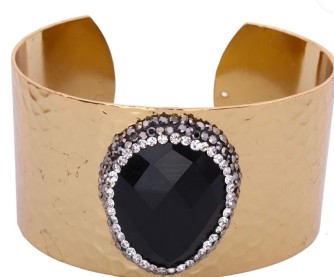 Bracelet manchette doré pierre femme chic | C pour Elle