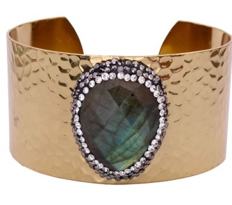 Bracelet manchette doré pierre femme chic | C pour Elle