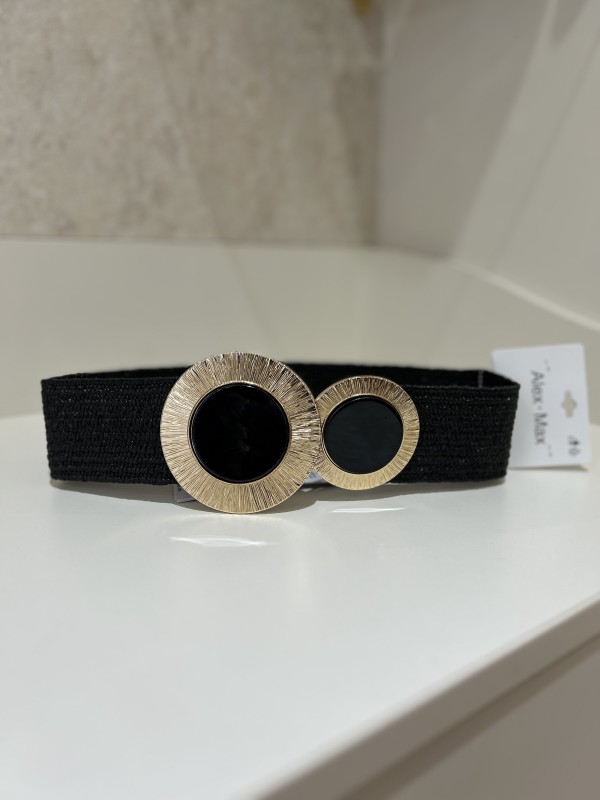 Ceinture élastique boucle dorée avec pierre